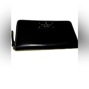 Kate Spade black leather wallet EUC